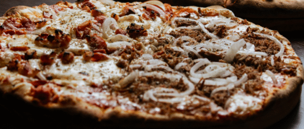 Steak pizza Steak, extra cheese & onions